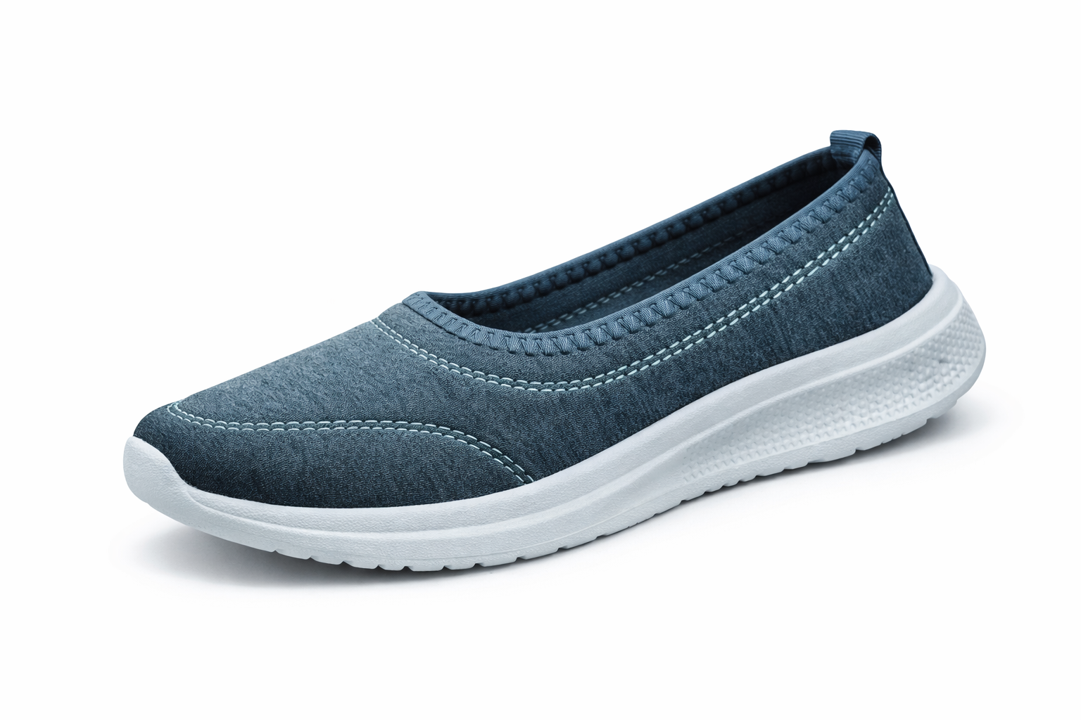 Women’s Comfortable Slip-On Walking Shoes | Lightweight Memory Foam Casual Shoes for Daily Wear (Blue/Grey)