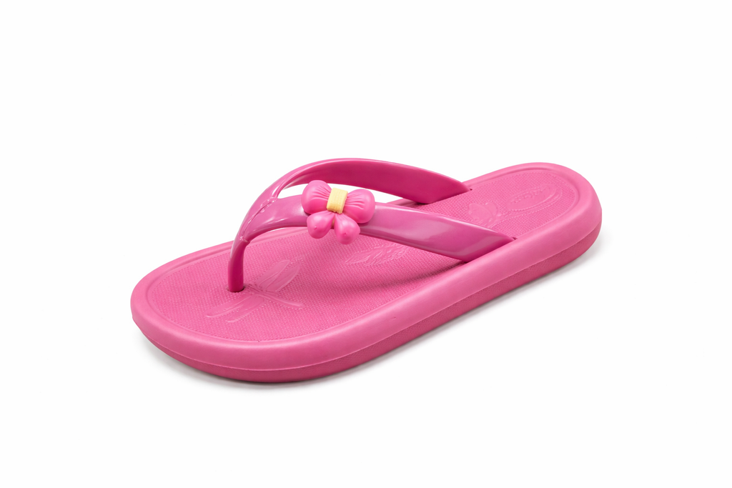 Girls Elegant Flower Flip Flops – Soft Lightweight Comfortable Casual Slippers