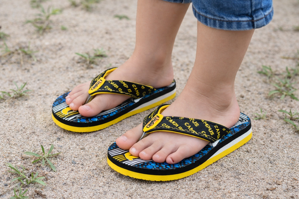 Kids Stylish Flip Flops – Lightweight Printed Casual Slippers for Boys & Girls