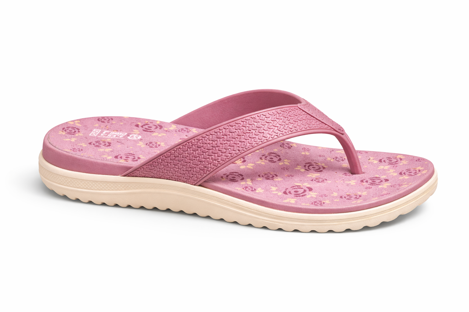 Women’s Floral Pink Comfort Flip-Flops – Lightweight Casual Slippers