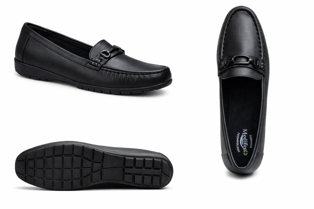 Women’s Black Comfort Loafers – Stylish Slip-On Casual Shoes