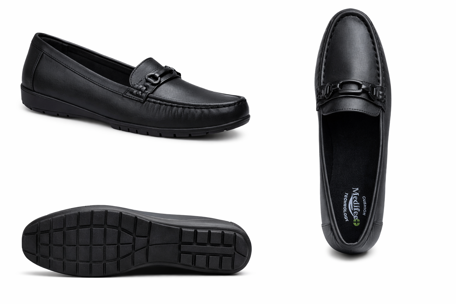 Women’s Black Comfort Loafers – Stylish Slip-On Casual Shoes