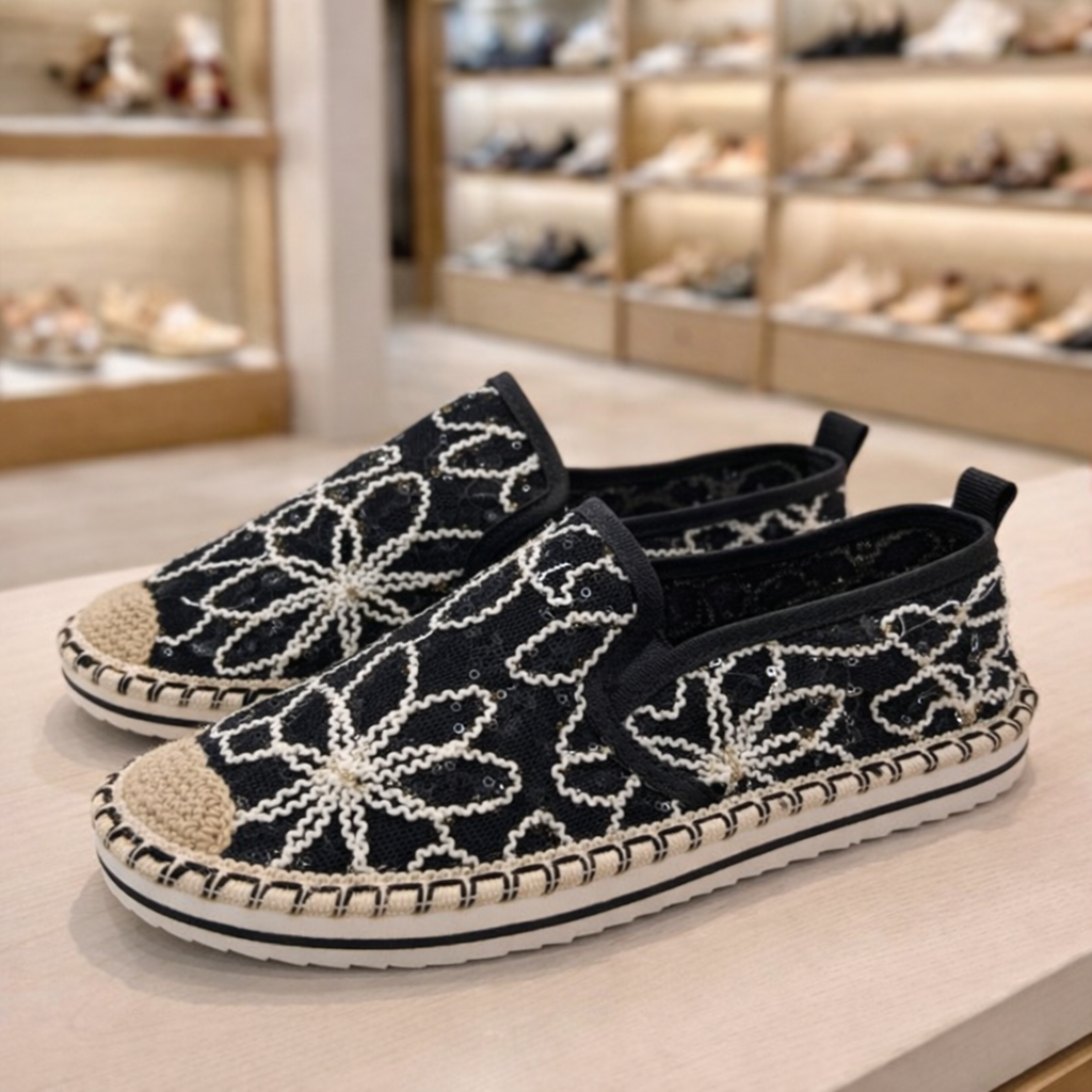 Lace Slip-On Espadrilles