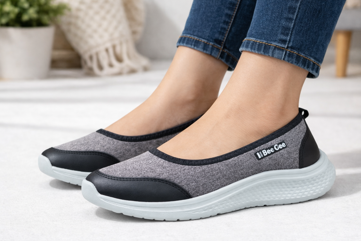 Women’s Brown Slip-On Comfort Walking Shoes