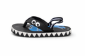 Kids Cartoon Monster Flip-Flops with Back Strap – Comfortable & Fun Summer Sandals (Black & Blue)