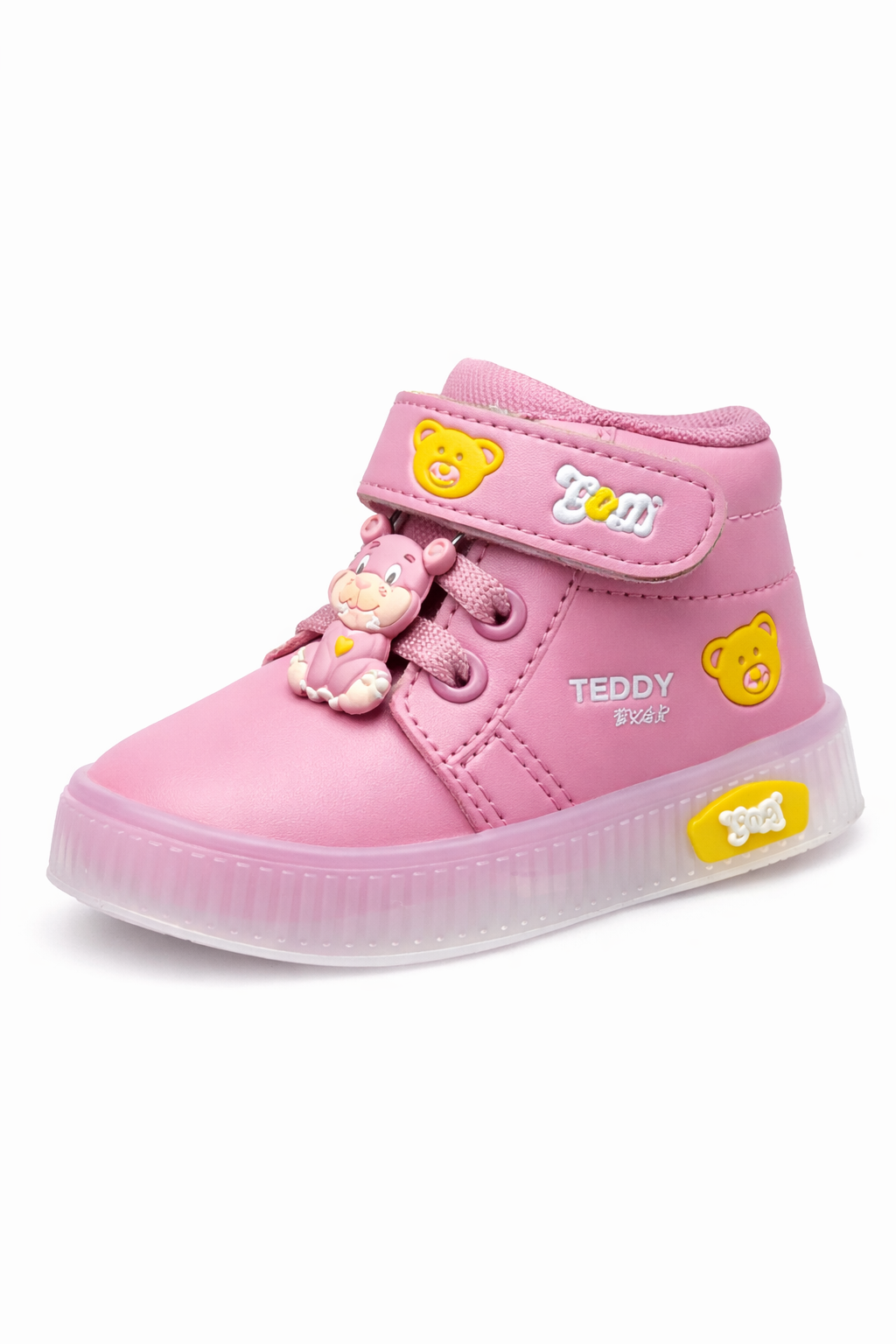Cute Pink Teddy Kids Casual Sneakers – Soft & Comfortable Baby Shoes