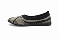 Women’s Black & Beige Knit Slip-On Flats – Lightweight Casual Comfort Shoes