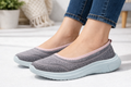 Women’s Comfortable Slip-On Walking Shoes | Lightweight Memory Foam Casual Shoes for Daily Wear (Blue/Grey)