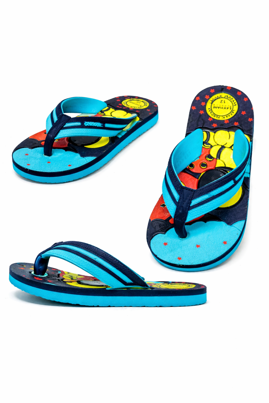 Kids Cartoon Printed Flip Flops – Soft Comfortable Lightweight Slippers for Boys & Girls