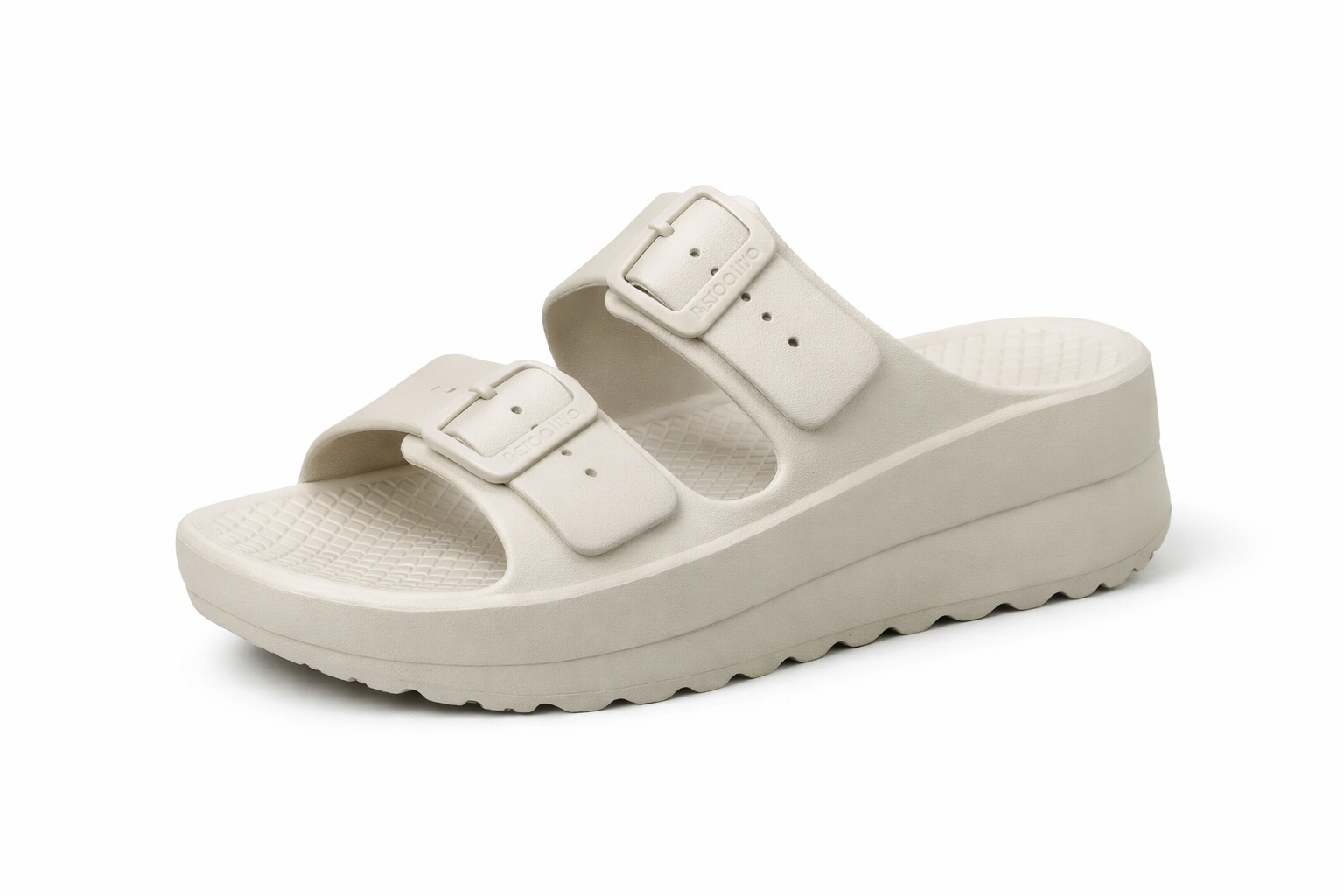 Mint Green Double Strap Platform Slippers for Women