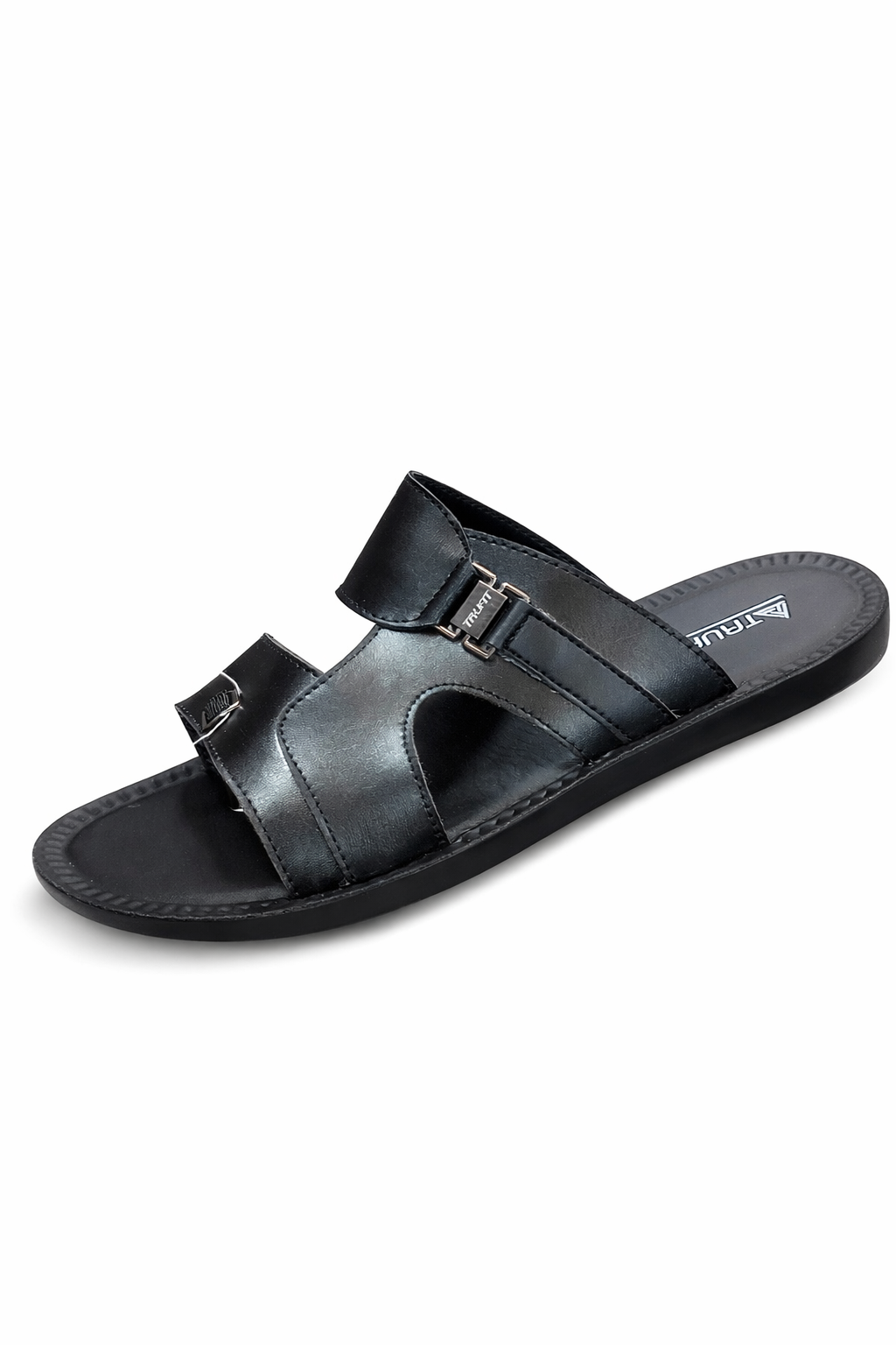Men’s Black Casual Comfort Sandals – Soft Sole Lightweight Daily Wear Slippers