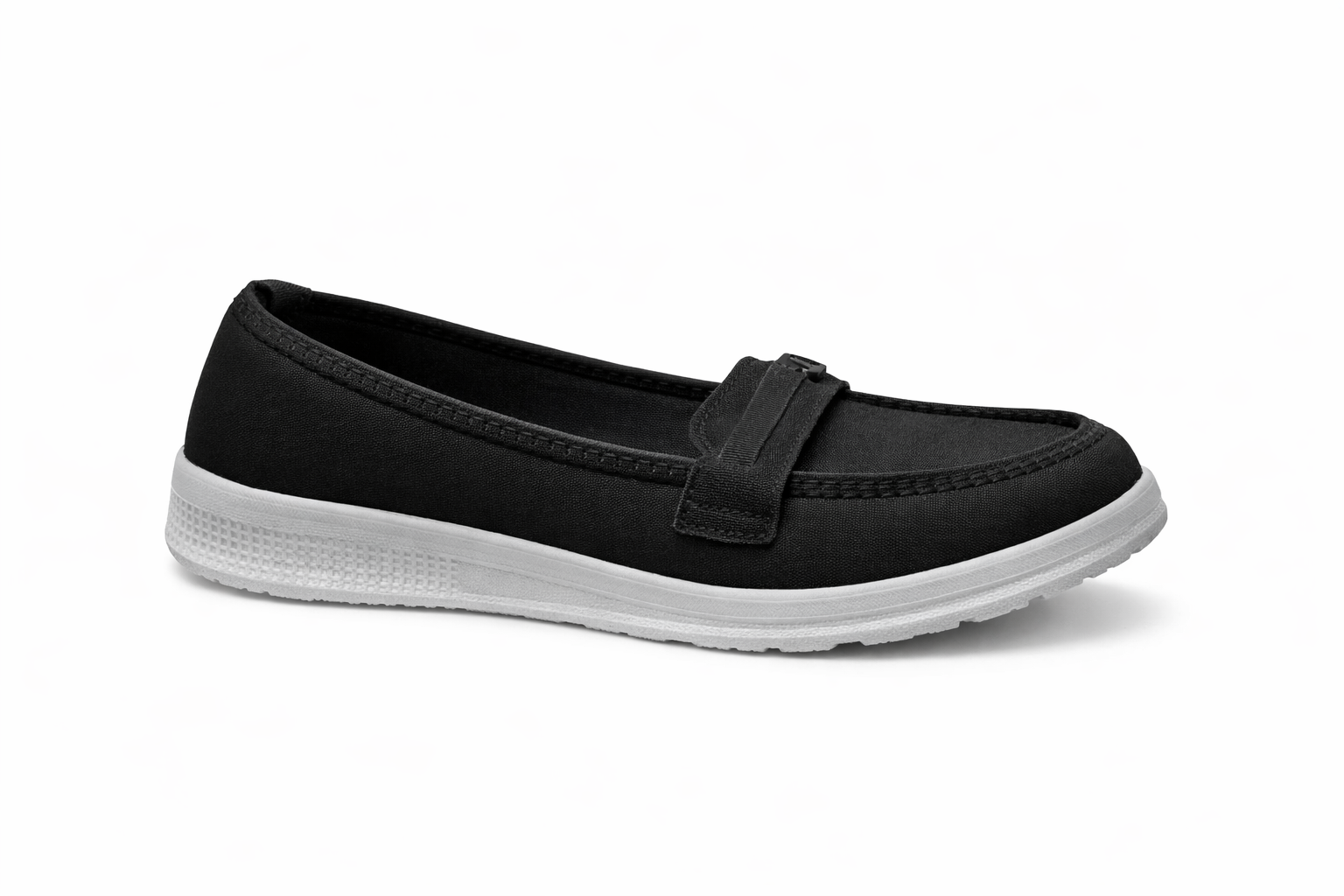 Women's Lightweight Casual Slip-On Shoes – Comfortable Everyday Walking Loafers (Black)