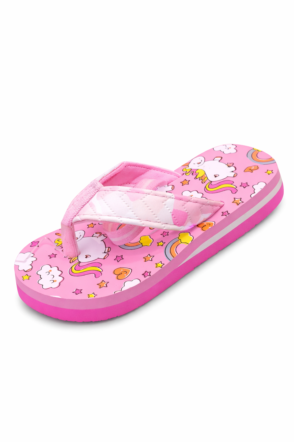 Girls Cute Pink Printed Flip Flops – Soft Lightweight Casual Slippers for Kids