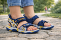 Kids Blue & Yellow Sports Sandals with Adjustable Velcro Straps