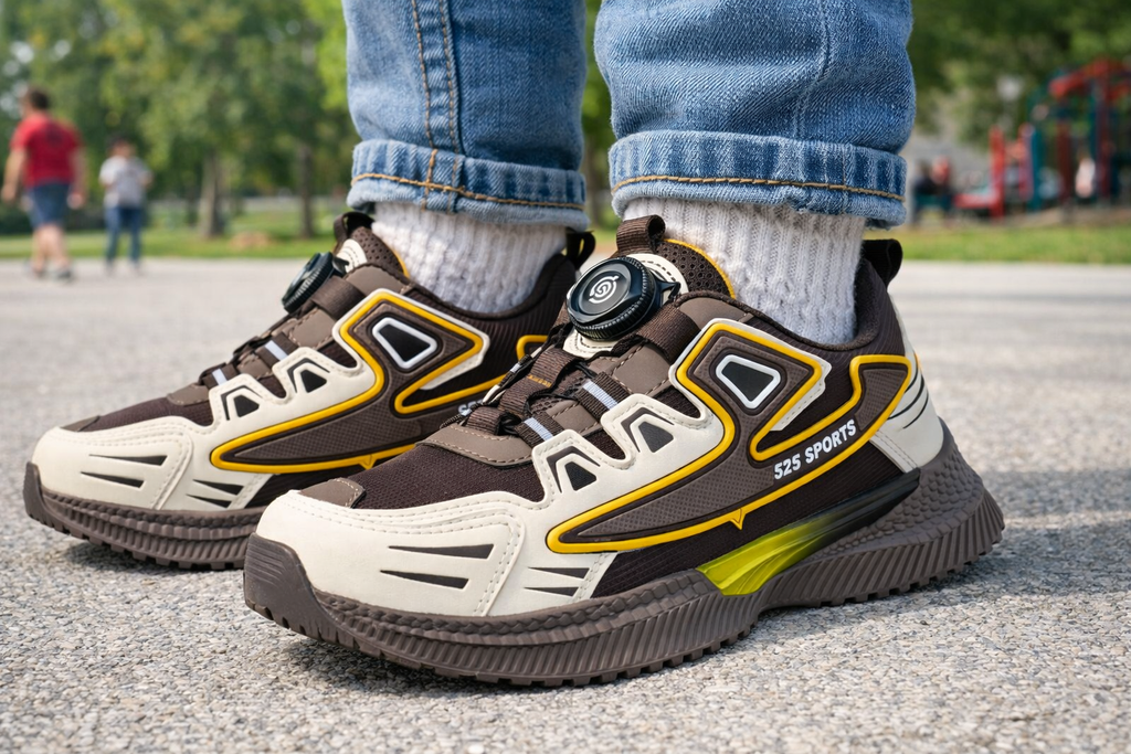 Kids Sports Running Shoes with Dial Lace – Lightweight Breathable Sneakers