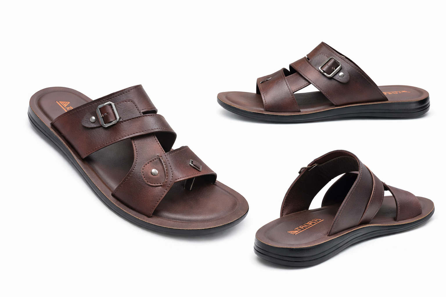 Men’s Premium Brown Comfort Sandals with Adjustable Buckle