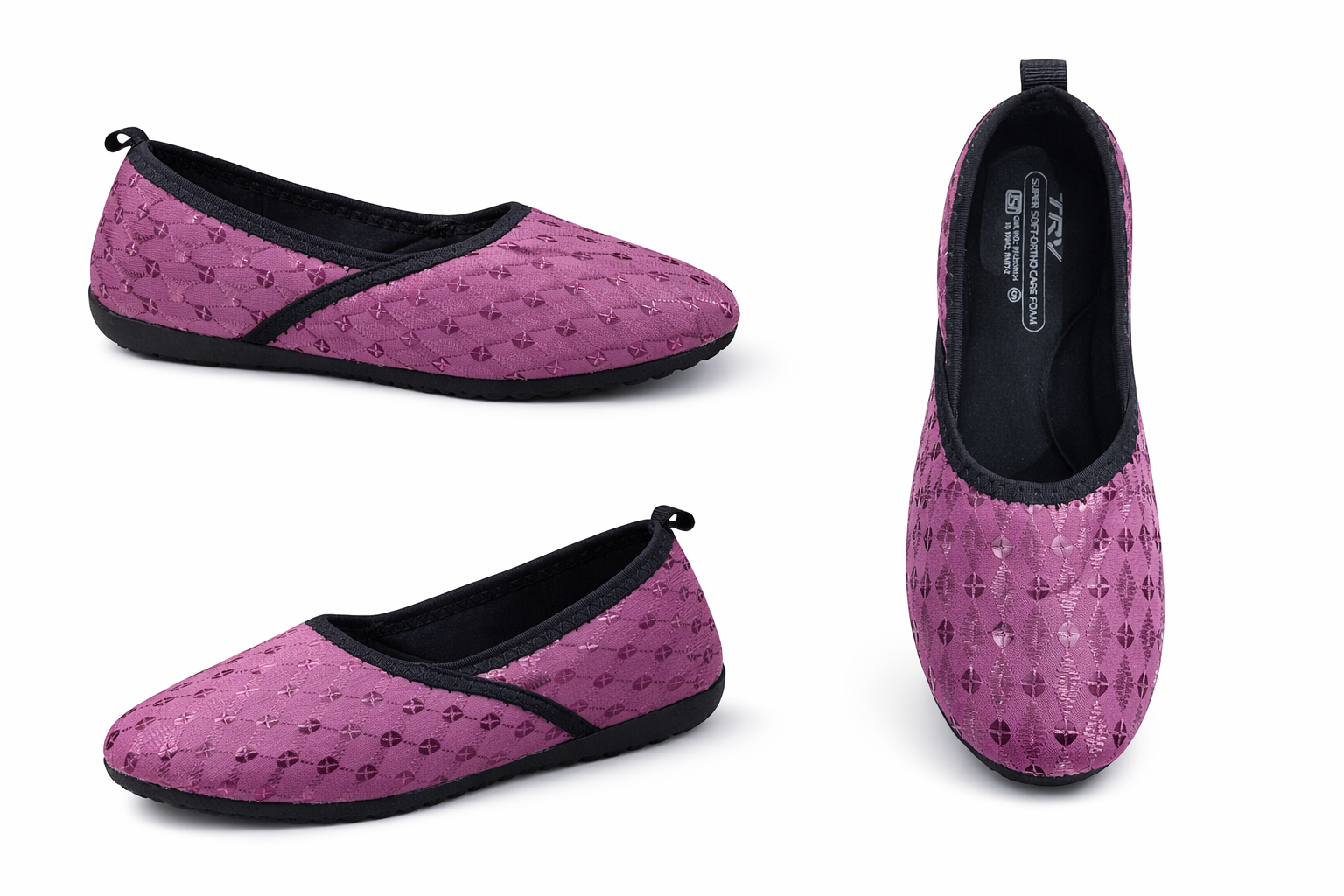 Women’s Mauve Printed Slip-On Casual Comfort Shoes