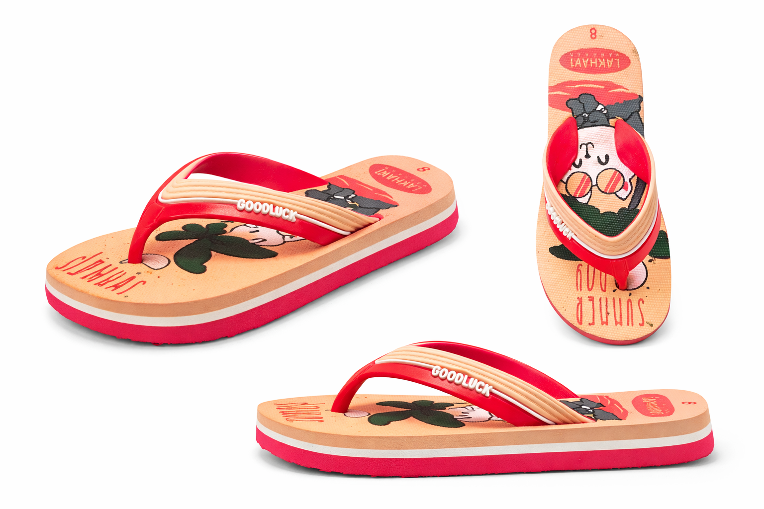 Stylish Printed Flip Flops – Soft Comfortable Lightweight Casual Slippers
