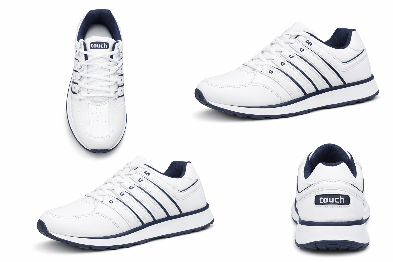 Men’s White Casual Sneakers – Lightweight Comfort Walking & Daily Wear Shoes